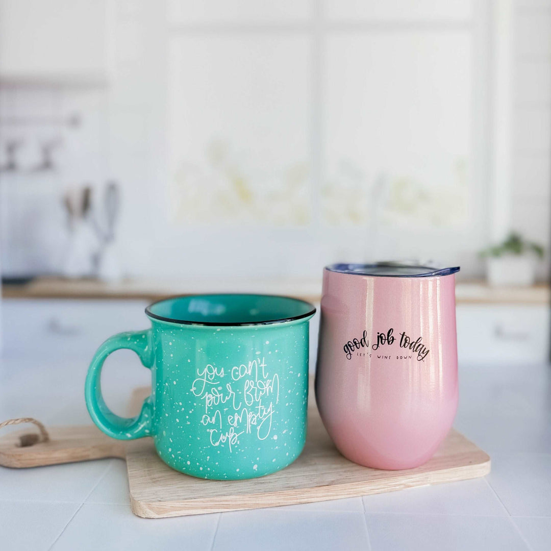 AM - PM Mug and Wine Tumbler Set