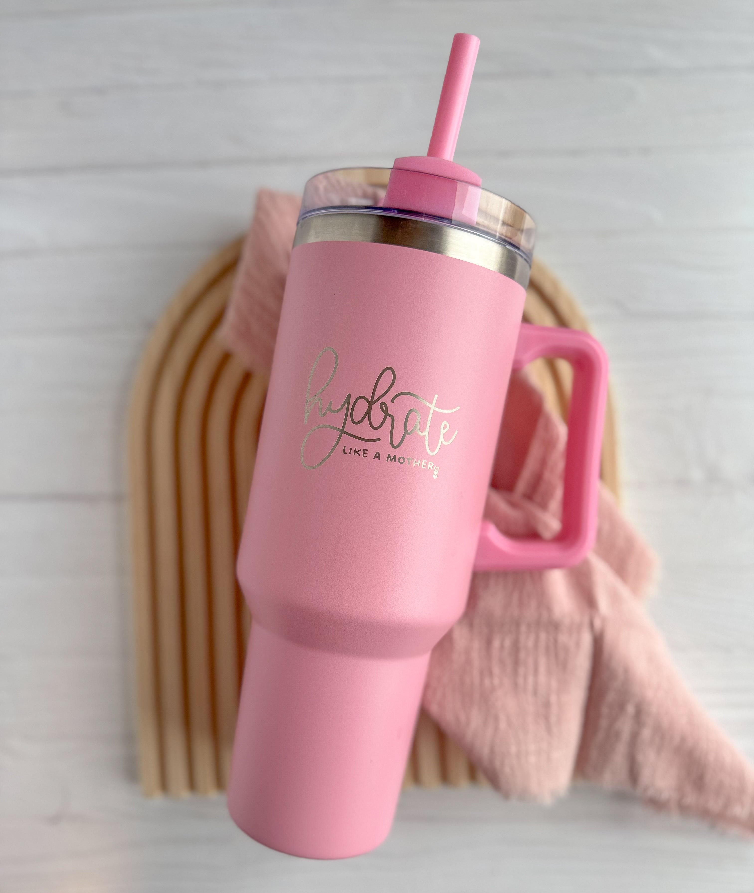 Hydrate Like a Mother 40oz Travel Tumbler | Pink for Moms – Made