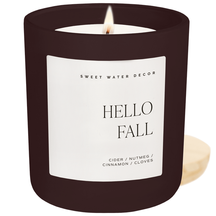Hello Fall Soy Candle - Brown Matte Jar - 15 oz