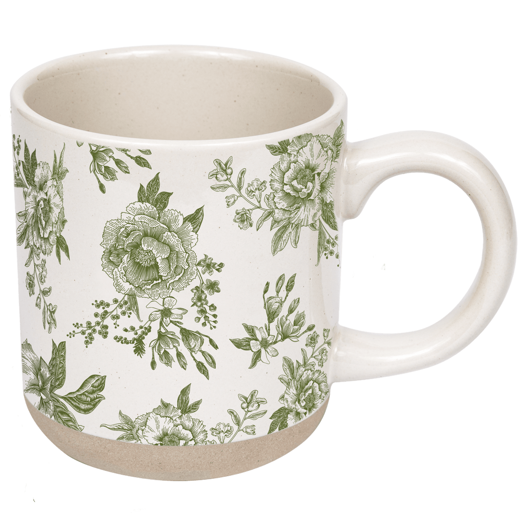 Green Delft 14 oz Stoneware Coffee Mug