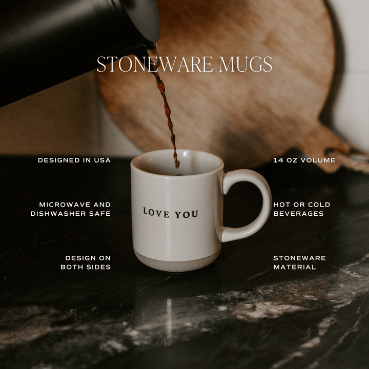 Floral 14 oz Stoneware Coffee Mug