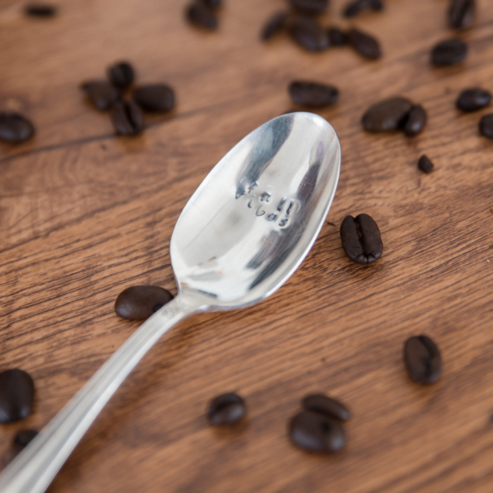 Fall Vibes Hand Stamped Vintage Coffee Spoon
