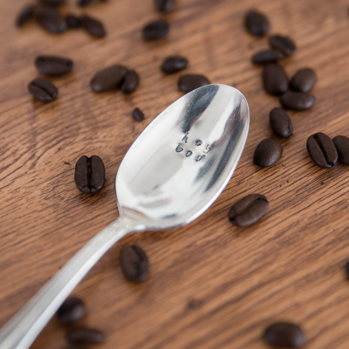 Hey Boo Hand Stamped Vintage Coffee Spoon